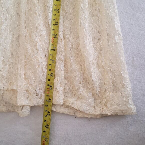 Sarah Richards Cream Sheer Lace Sheath Maxi Dress Size 3 / 4 Romantic Timeless - Picture 8 of 8
